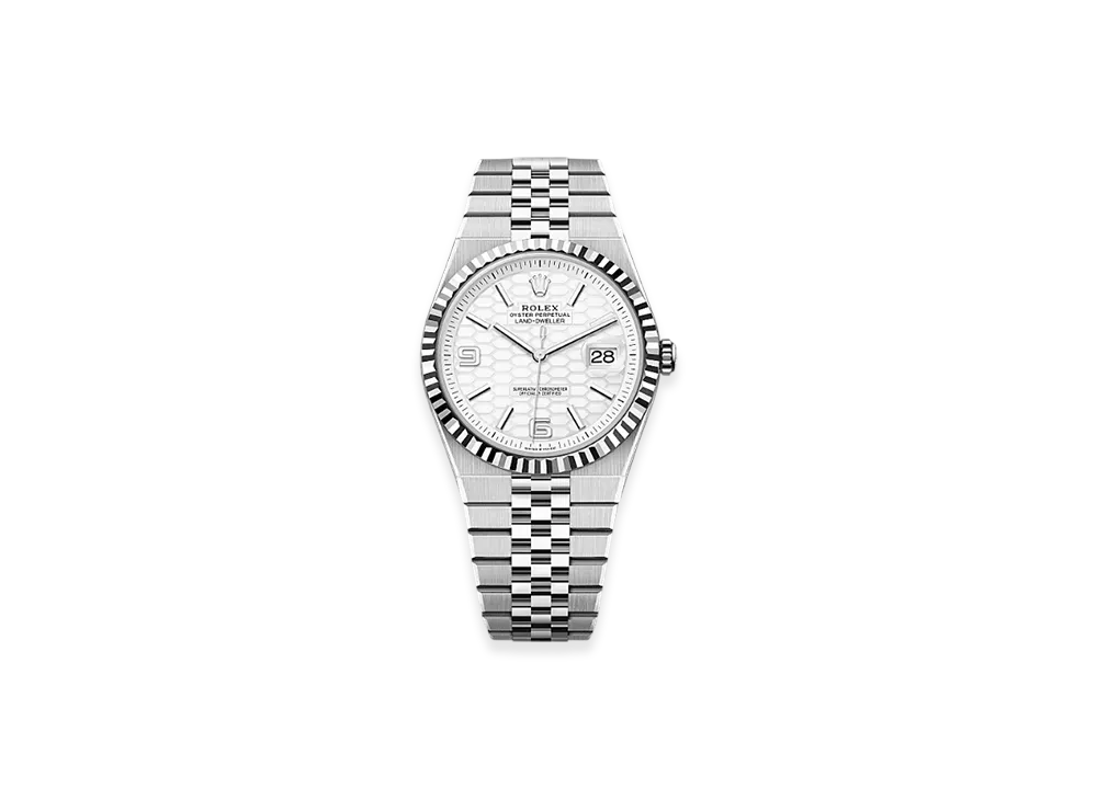 ROLEX Land-Dweller 40mm Oystersteel & White Gold 127334 "Intense White"