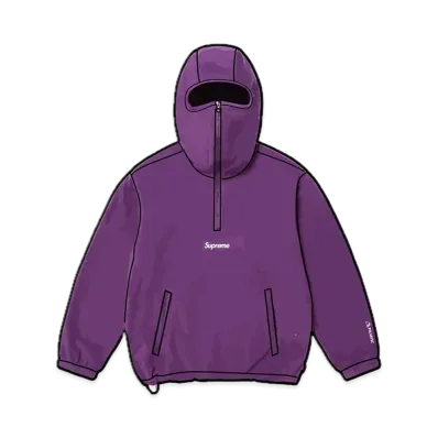 Supreme Polartec Facemask Half Zip Hooded Sweatshirt "Purple"
