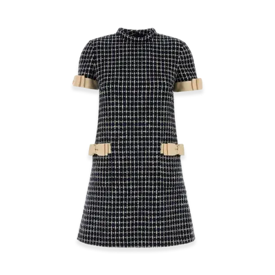 Valentino Women's Embroidered Tweed Mini Dress "Checked"