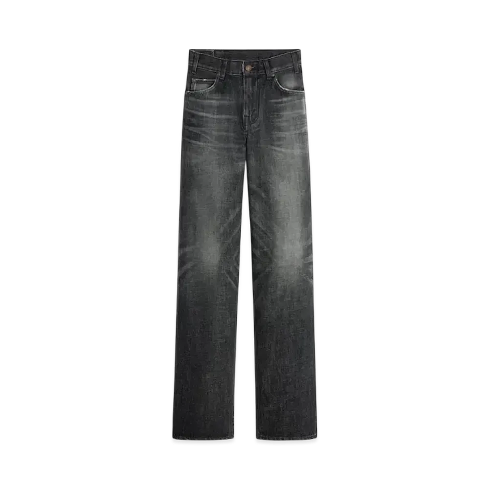 CELINE Women's Kitty Jeans in Black Ice Rinse Wash Denim "Black Ice Rinse"