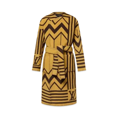 Louis Vuitton Wool And Cashmere Blend Blanket Coat "Light Yellow"