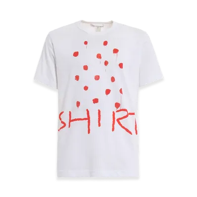 COMME des GARCONS SHIRT Print Cotton T-Shirt "White/Red"