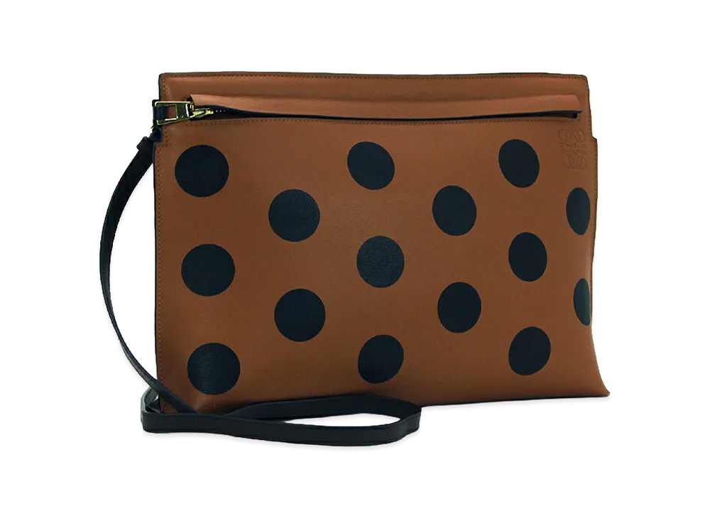 LOEWE Women's Shoulder Bag T Pouch Circle Bag "Black/Tan/Choco"