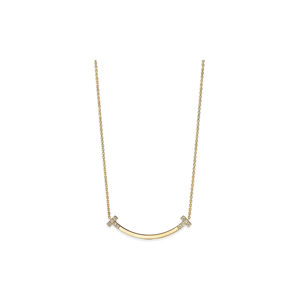 Tiffany & Co. Smile Medium Pendant with Diamonds "Yellow Gold"