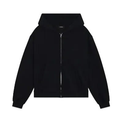 WE11DONE Dirty Washed Zip-up Hoodie "Black"