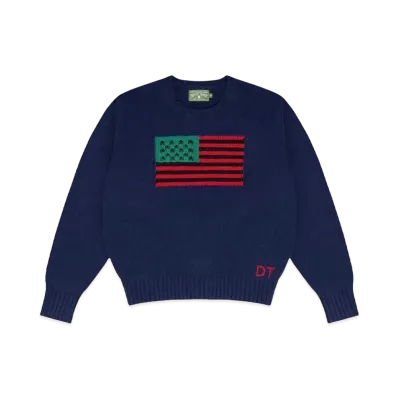 DENIM TEARS 1619 Pan African Flag Sweater "Navy"