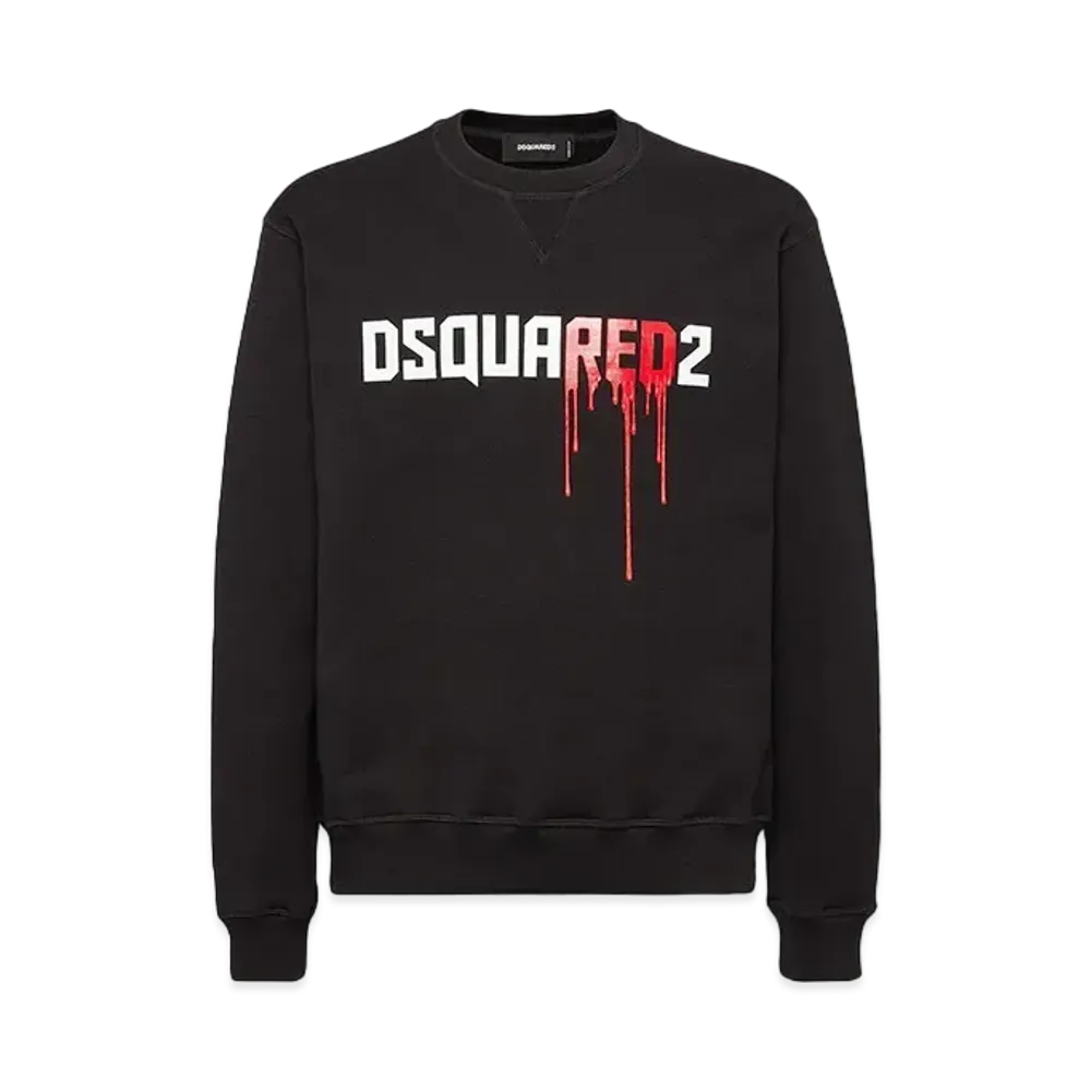 Dsquared2 Bloody Red Logo Cool Fit Crewneck Sweatshirt "Black"