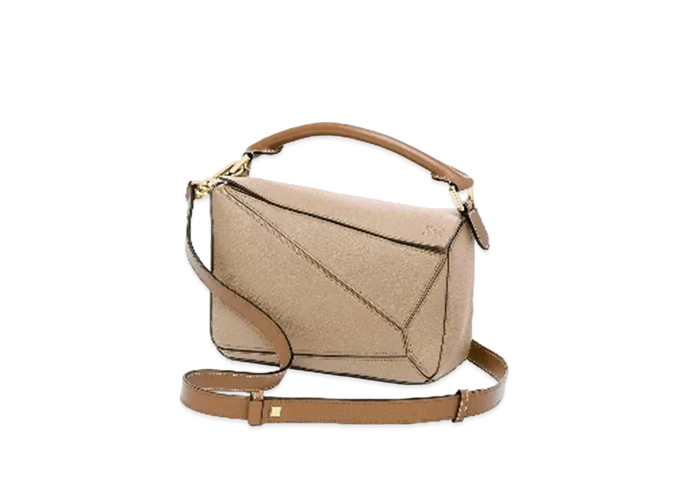 LOEWE Small Puzzle Bag In Soft Grained Calfskin "Sand / Mink Color"