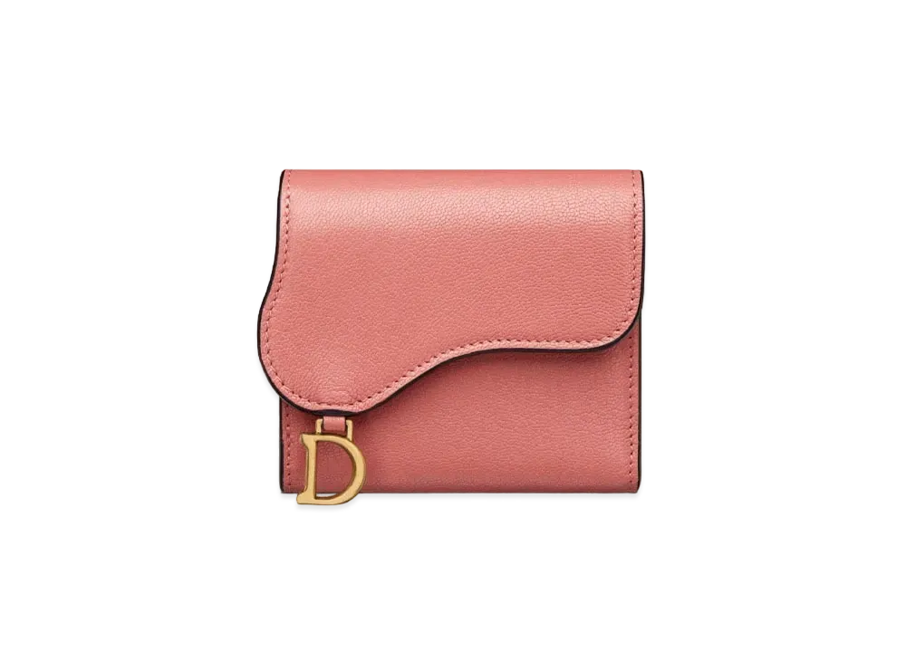 Dior Saddle Lotus Wallet Goatskin "Dusty Coral Pink"