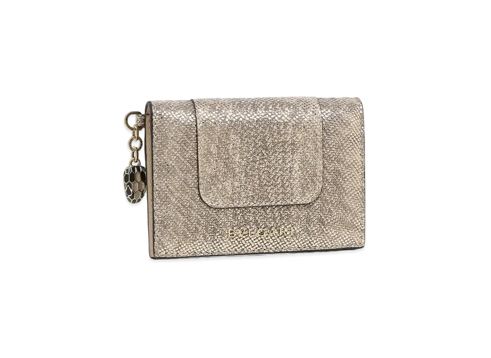 BVLGARI Serpenti Forever Card Holder "Beige"
