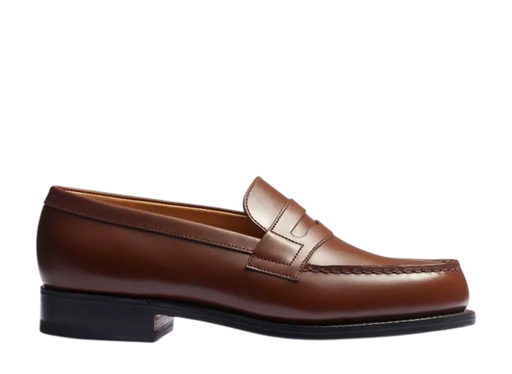 J.M.Weston Women's Signature Loafer #180 "Tan Brown Box Calf"