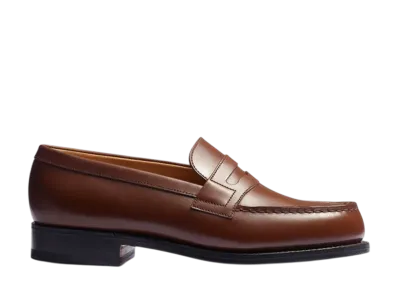 J.M.Weston Women's Signature Loafer #180 "Tan Brown Box Calf"