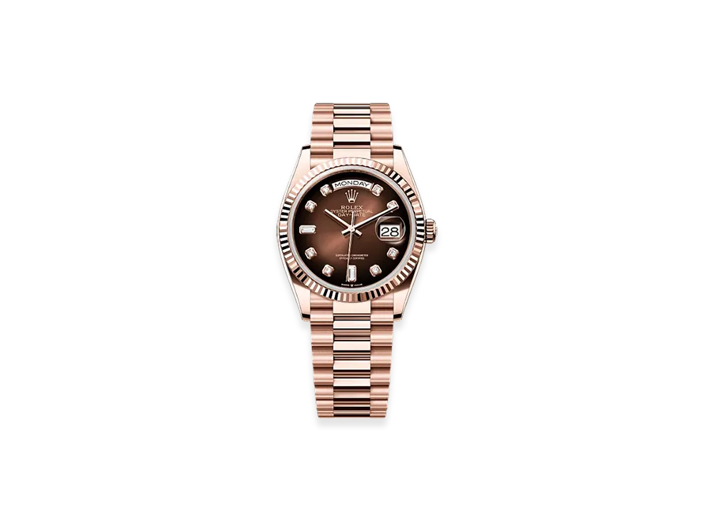 ROLEX Day-Date 36mm Everose Gold 128235 "Brown Ombre"