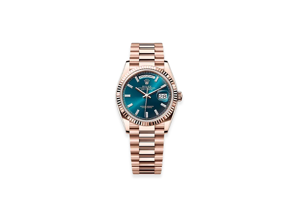 ROLEX Day-Date 36mm Everose Gold 128235 "Blue-Green"