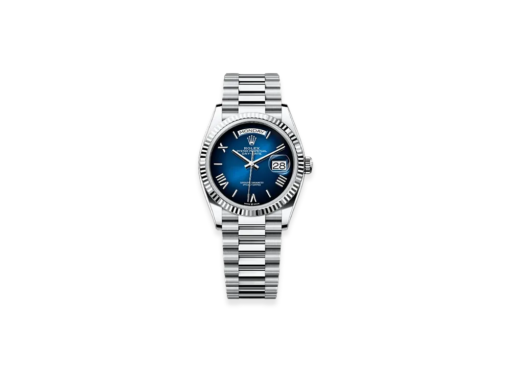 ROLEX Day-Date 36mm Platinum 128236 "Blue Ombre"