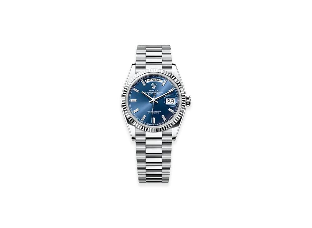 ROLEX Day-Date 36mm Platinum 128236 "Bright Blue"