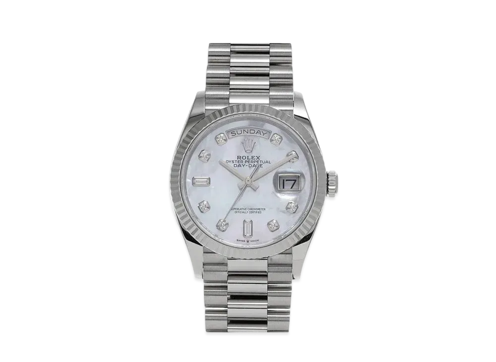 ROLEX Daydate "White Shell/White Gold"