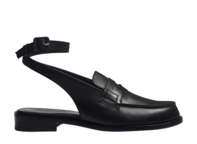 J.M.Weston Women's Would Love Loafer Sandal #034 "Black Smooth Calf"