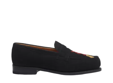 J.M.Weston Women's Signature Loafer #180 D "Black" 1282GNU2871F Single Leather Sole