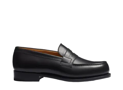 J.M.Weston Women's Signature Loafer #180 D Box Calf "Black/Black" 1282GNZ1801F Single Leather Sole