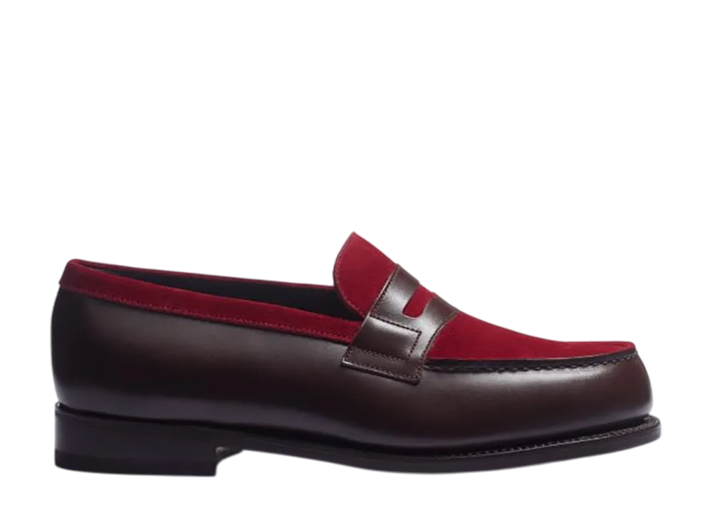 J.M.Weston Women's Signature Loafer #180 "Box Calf/Suede"