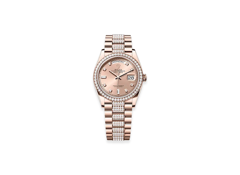 ROLEX Day-Date 36mm Everose Gold Diamond 128345RBR "Rose-colour"