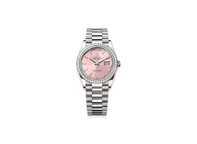 ROLEX Day-Date 36mm White Gold Diamond 128349RBR "Pink"