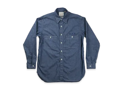 GDC x FULLCOUNT Triple Stitch Chambray Shirt "Indigo Blue"