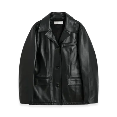 OUR LEGACY Women's Lane Jacket "Heavy Grain Black Leather"