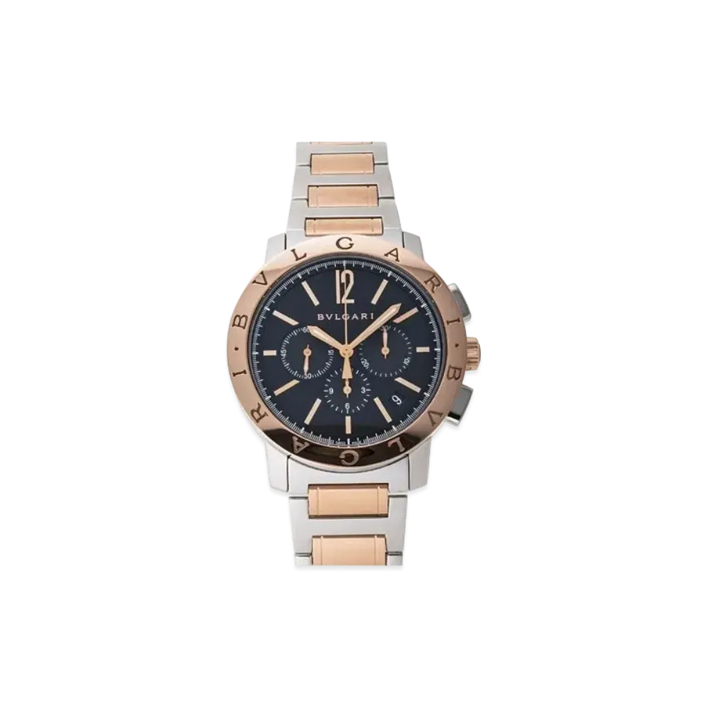 BVLGARI Bvlgari Bvlgari Chronograph "Black/Stainless Steel/Pink Gold"