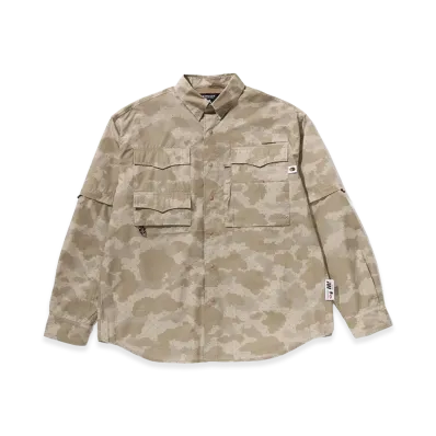 A BATHING APE x KAZUKI KURAISHI Digital Color Camo L/S Shirt "Olive"