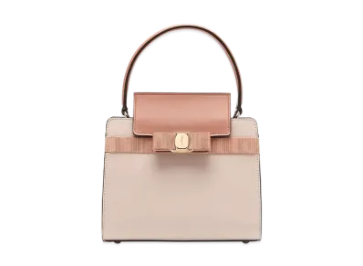 Salvatore Ferragamo Vara Bow Handbag (S) "New Blush/Mangiarotti Carrara"