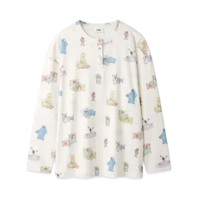 GELATO PIQUE x Sesame Street All-Over Pattern Pullover "Off White"