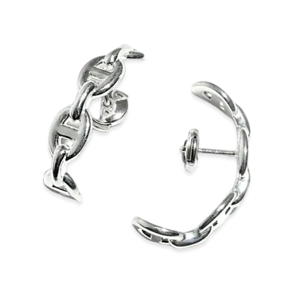 Hermes Chaine D'ancre Enchainee Earrings "Silver"