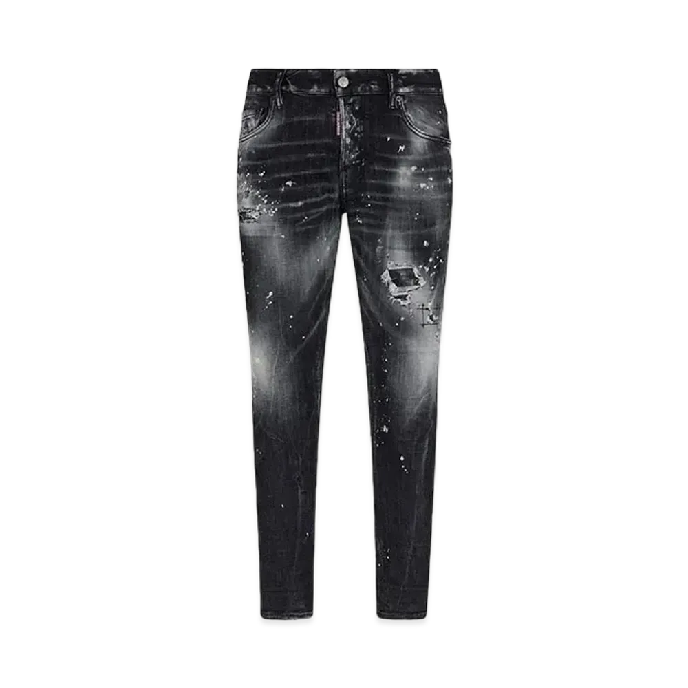 Dsquared2 Black Ripped Wash Super Twinky Jeans "Black"