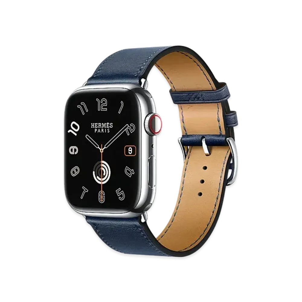 Apple Watch x Hermes Series 9 (GPS + Cellular Model) Stainless 45mm and Single Tour "Navy"