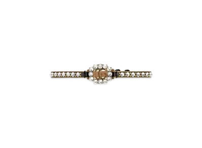 GUCCI Interlocking G Flower Pearl Necklace