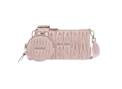 MIU MIU Materasse Shine Shoulder Bag "Pink"