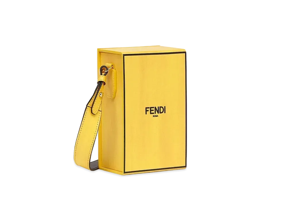 FENDI Vertical Box Leather Bag "Yellow"
