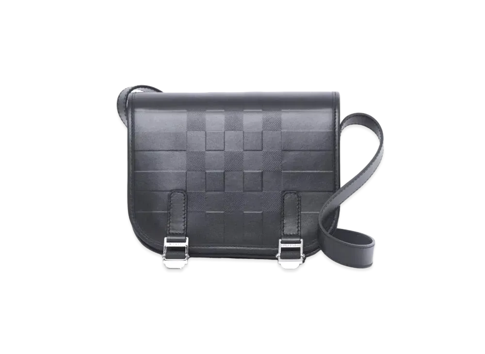 Burberry Emboss Check Messenger Bag "Black"