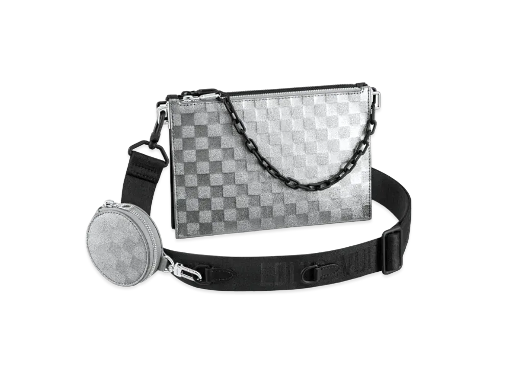 Louis Vuitton Trio Pouch NM Leather "Silver"