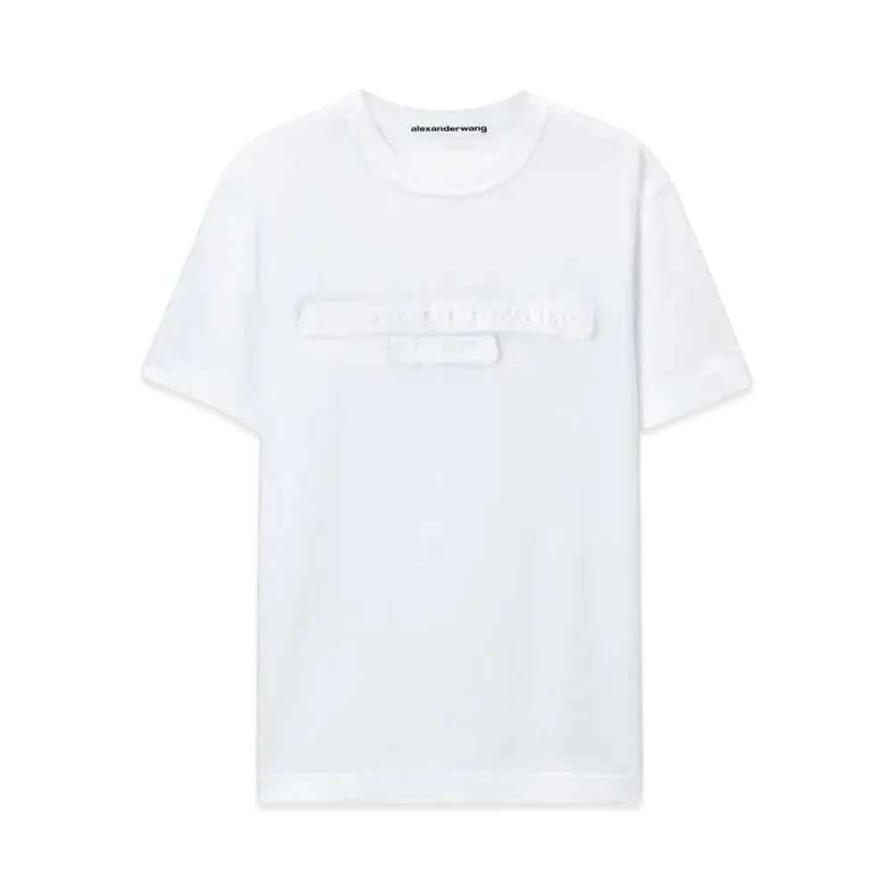 Alexander Wang Distressed Logo Tee "White"