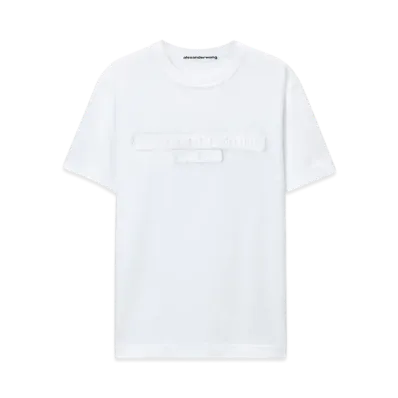 Alexander Wang Distressed Logo Tee "White"
