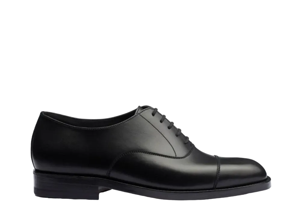 J.M.Weston Women's Oxford Cap Toe #200 D Box Calf "Black" 12921012009D Single Leather Sole