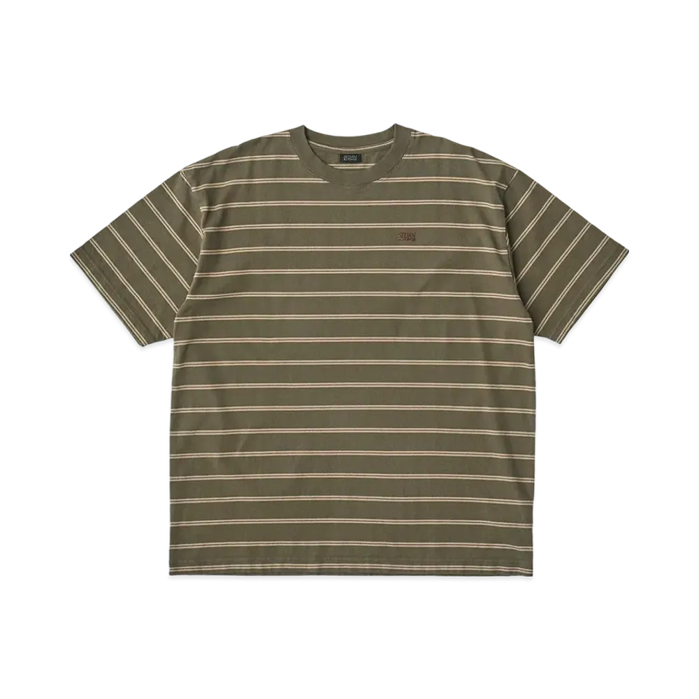 SEDAN ALL-PURPOSE Striped S/S Tee "Olive/Khaki"