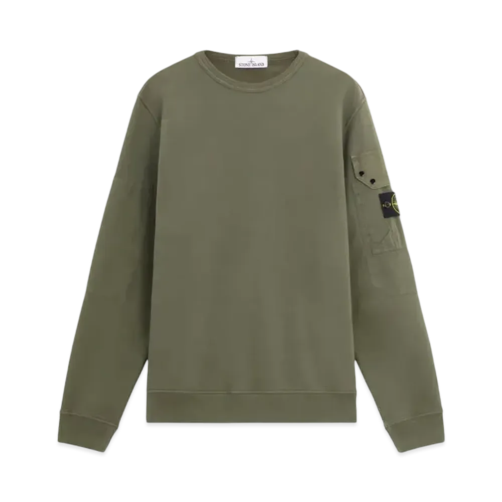Stone Island 63920 Brushed Organic Cotton Fleece "Musk Green"