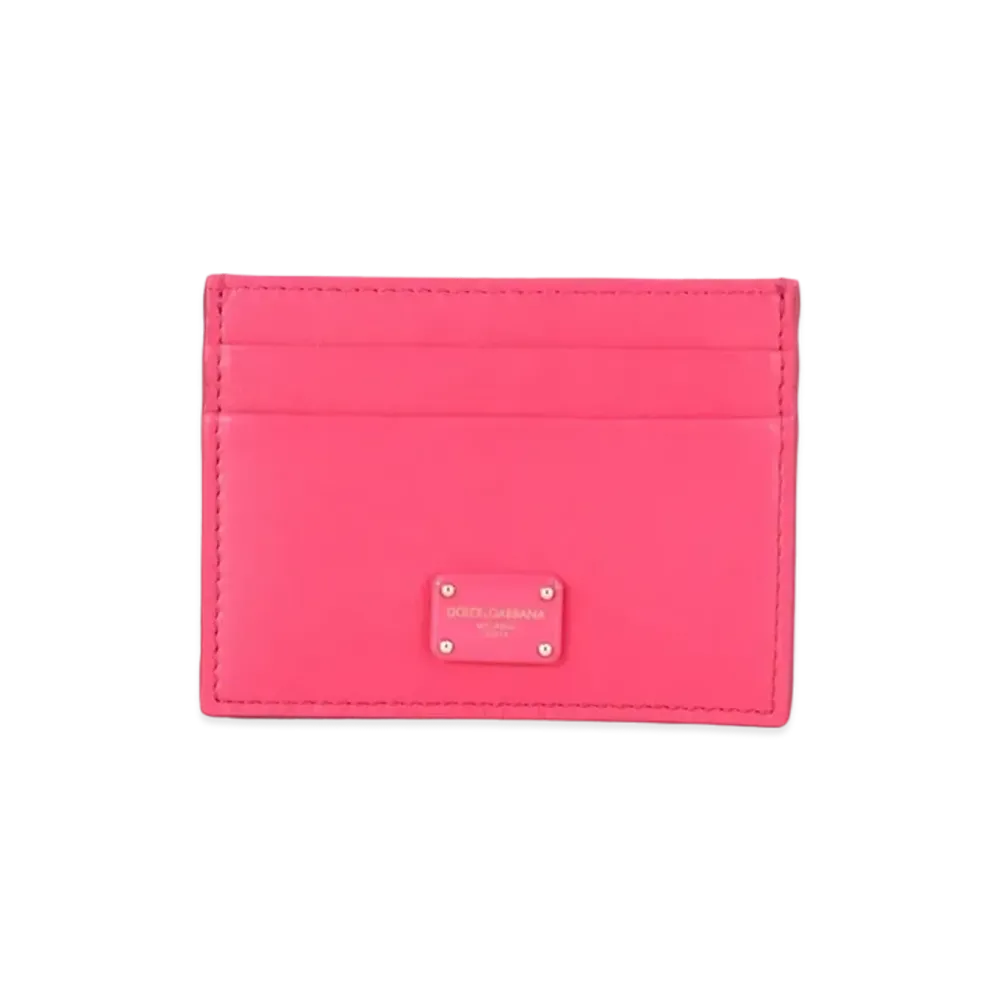 Dolce&Gabbana Credit Card Holder Calfskin Logo Print "Fuchsia"