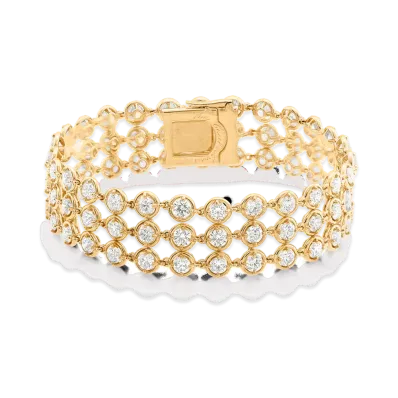 Van Cleef & Arpels Palmyre bracelet 3 rows model "18K Yellow gold/Diamond"