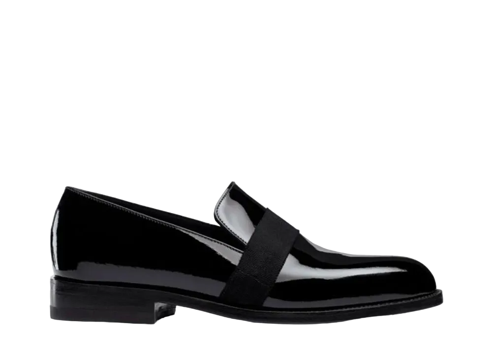 J.M.Weston Women's Tuxedo Loafer #394 D Patent Calf "Black" 12F395139490 Single Leather Sole