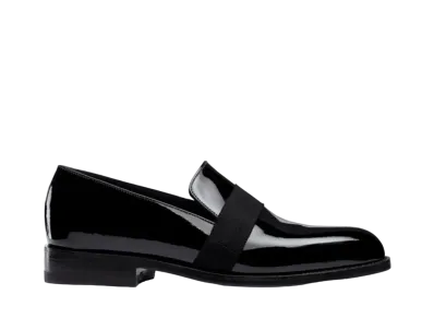 J.M.Weston Women's Tuxedo Loafer #394 D Patent Calf "Black" 12F395139490 Single Leather Sole